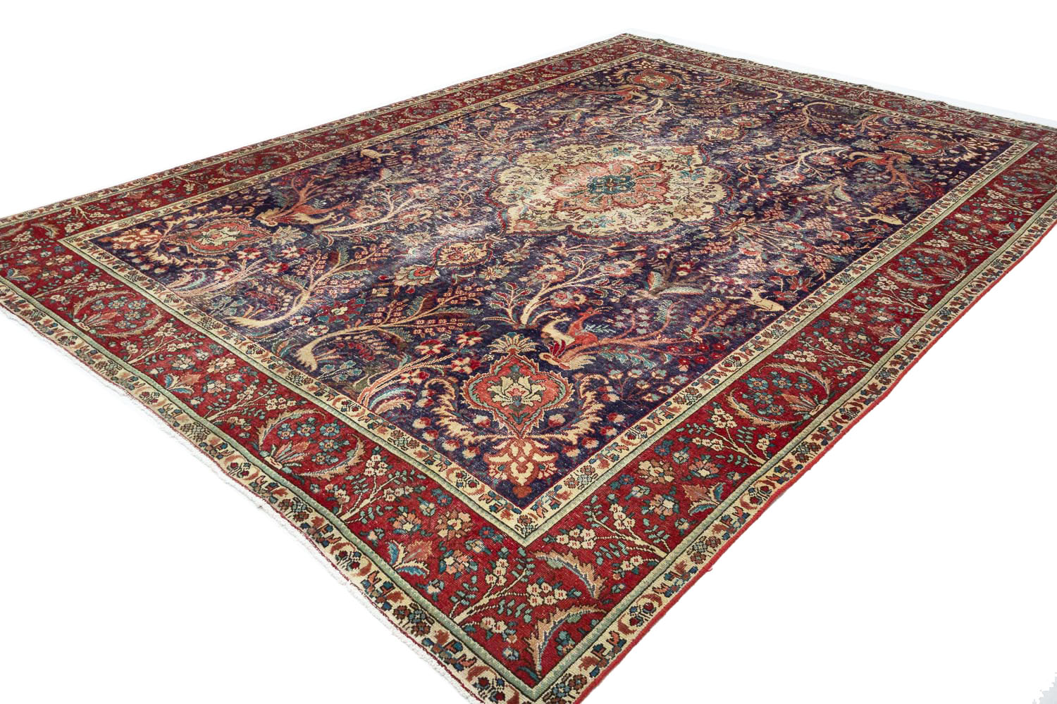 9'5x12'1 Hand Knotted Floral Traditional Wool Oriental Rug - Image 5