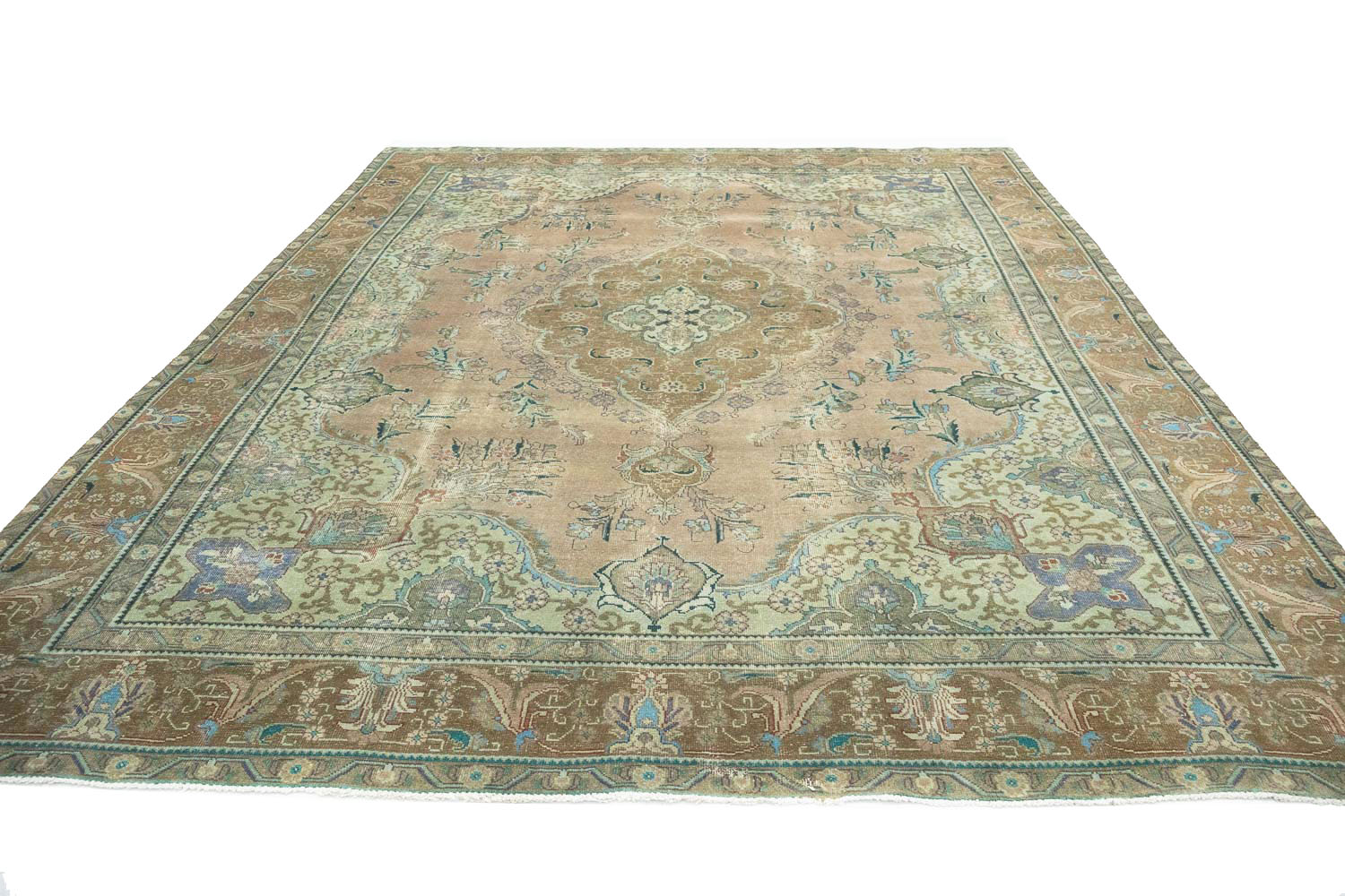 9'8x12'9 Hand Knotted Floral Traditional Wool Oriental Rug - Image 4