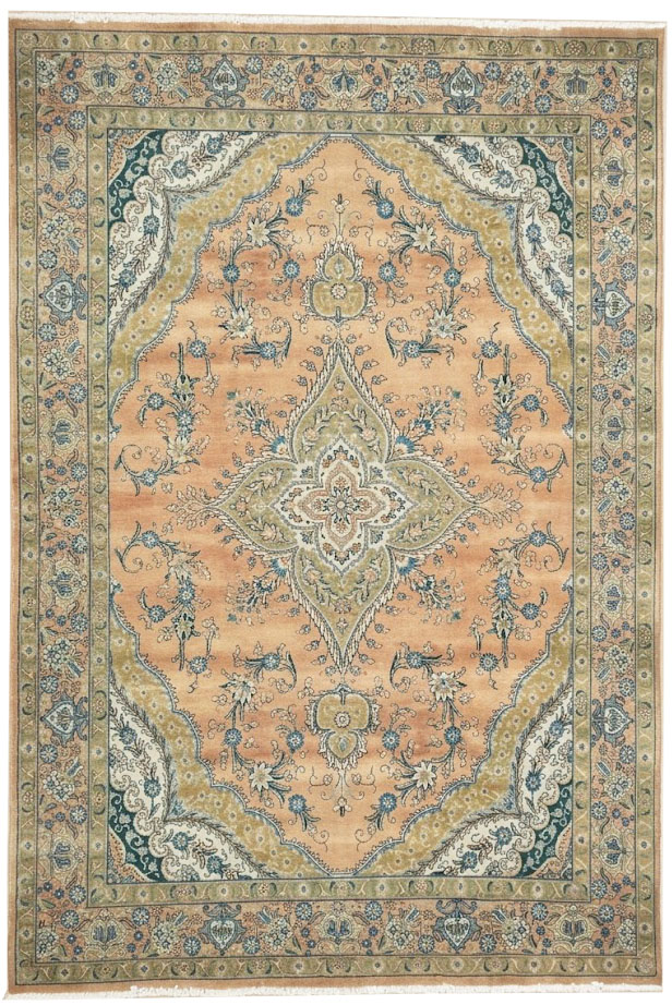 8'10x11'2 Hand Knotted Floral Traditional Wool Oriental Rug - Image 1