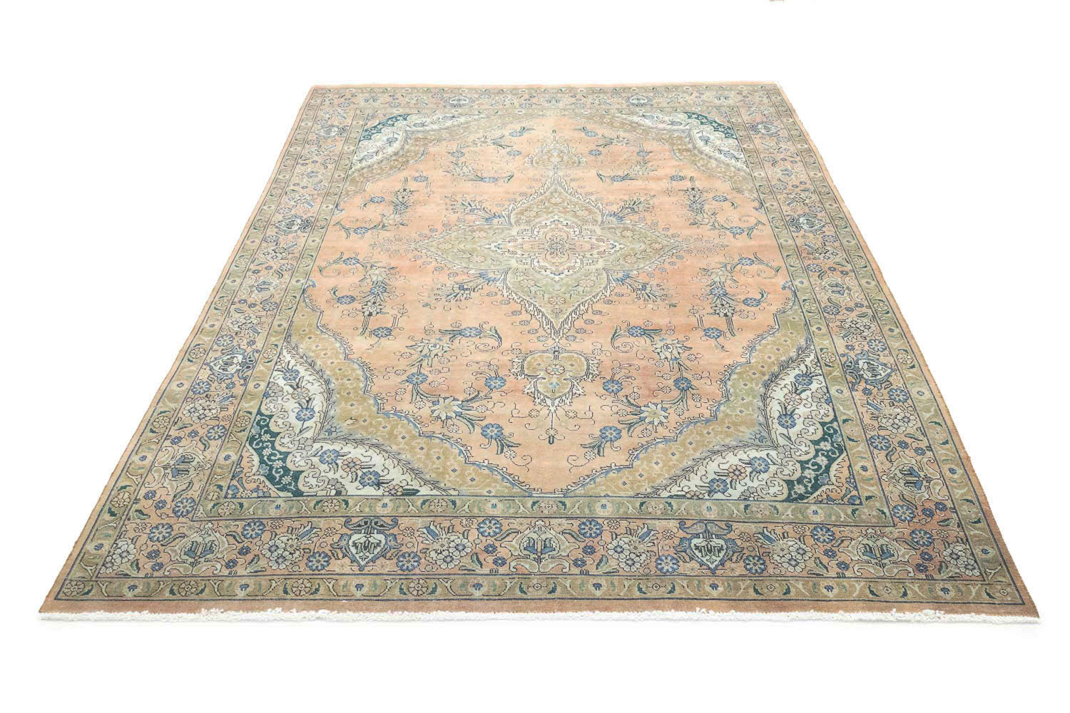 8'10x11'2 Hand Knotted Floral Traditional Wool Oriental Rug - Image 3