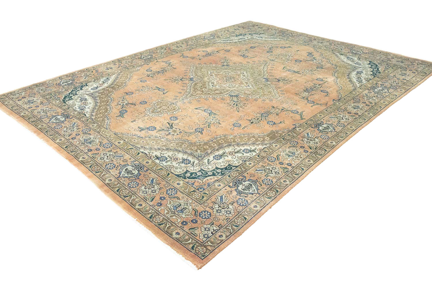 8'10x11'2 Hand Knotted Floral Traditional Wool Oriental Rug - Image 5