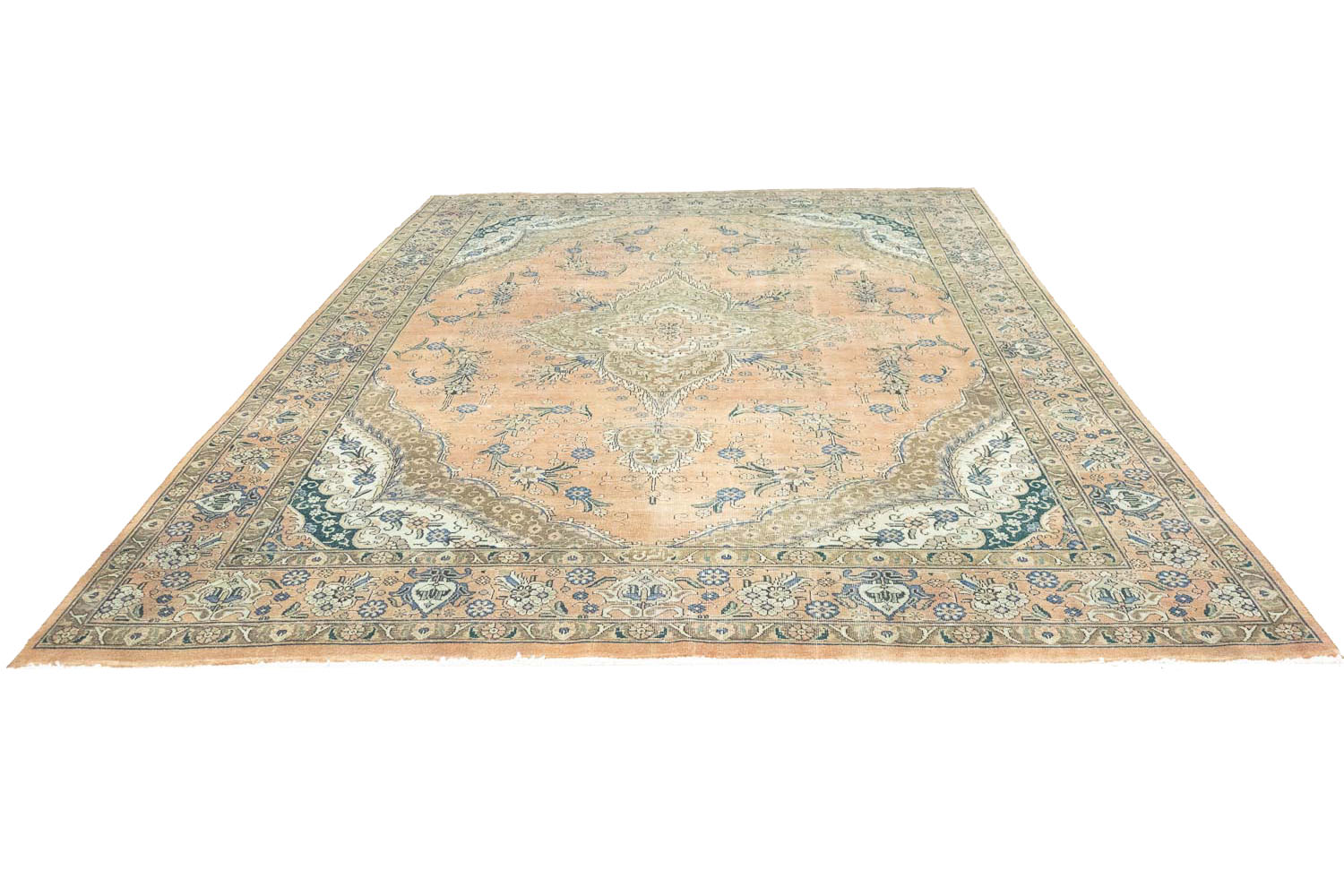 8'10x11'2 Hand Knotted Floral Traditional Wool Oriental Rug - Image 6