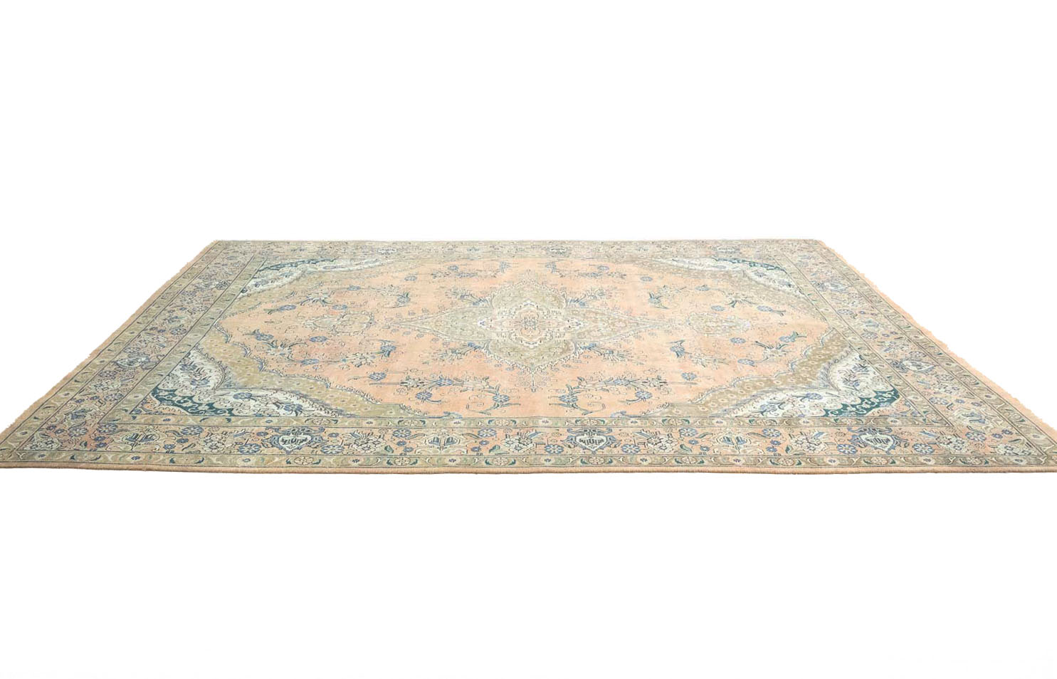 8'10x11'2 Hand Knotted Floral Traditional Wool Oriental Rug - Image 7