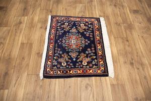 2'2 x 2'8 Hand Knotted Kashan Pictorial Persian Wool Rug