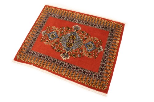 Vintage Reddish Orange Classic 2X3 Kashan Persian Rug