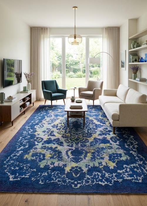 Overdyed Blue Antique Distressed 10X14 Tabriz Persian Rug