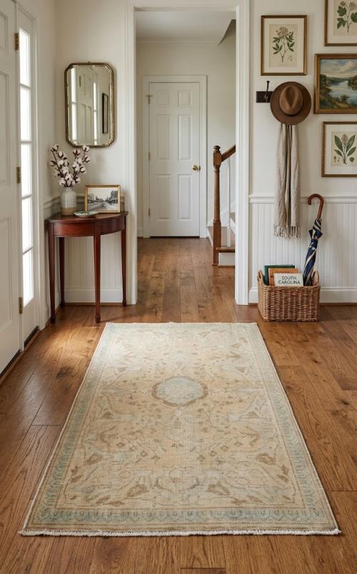 Beige Antique Floral 3X5 Traditional Tabriz Persian Oriental Rug