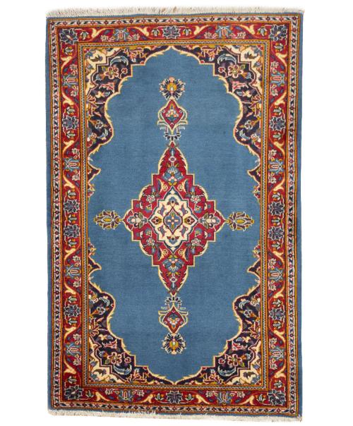 2'7 x 4'1 Hand Knotted Kashan Floral Persian Wool Rug