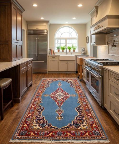 2'7 x 4'1 Hand Knotted Kashan Floral Persian Wool Rug