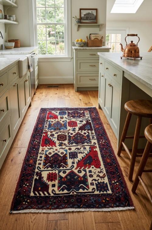 Cream Vintage Tribal Pictorial 3X4 Abadeh Persian Oriental Rug