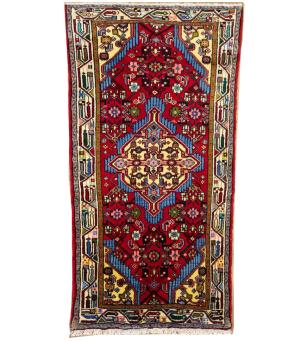2'7 x 4'8 Hand Knotted Hamedan Geometric Persian Wool Rug