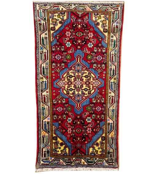 2'7 x 4'8 Hand Knotted Hamedan Geometric Persian Wool Rug