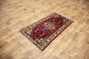 2'7 x 4'8 Hand Knotted Hamedan Geometric Persian Wool Rug
