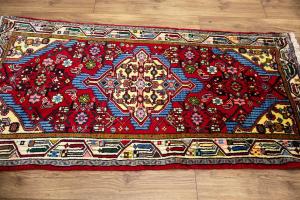 2'7 x 4'8 Hand Knotted Hamedan Geometric Persian Wool Rug