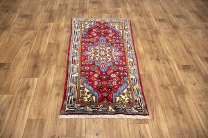 2'7 x 4'8 Hand Knotted Hamedan Geometric Persian Wool Rug