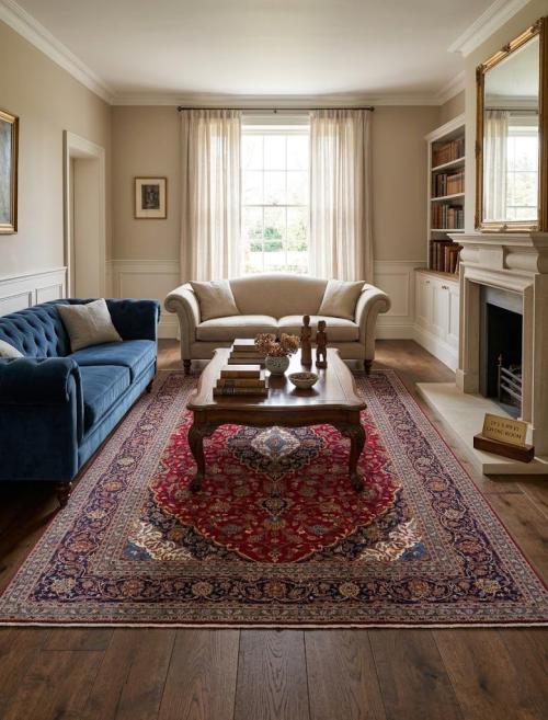 Vintage Red Traditional 10X13 Kashan Persian Rug