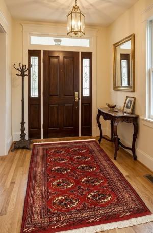 Red Tribal 3X5 Turkoman Persian Rug