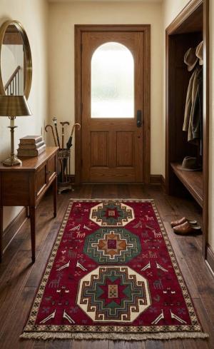 Red Tribal 4X6 Ghoochan Persian Rug