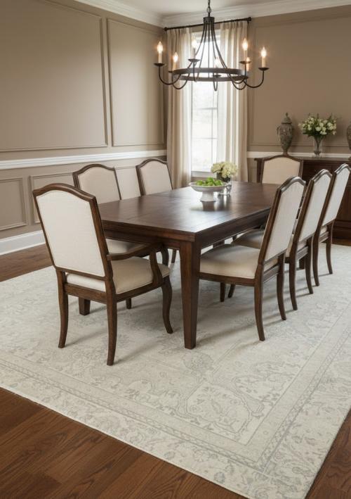 Muted Beige Antique Floral 8X11 Distressed Vintage Oriental Rug