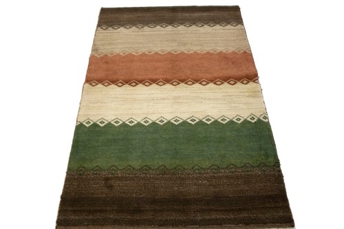 Vintage Tribal Stripes 3'5X5'3 Gabbeh Persian Rug