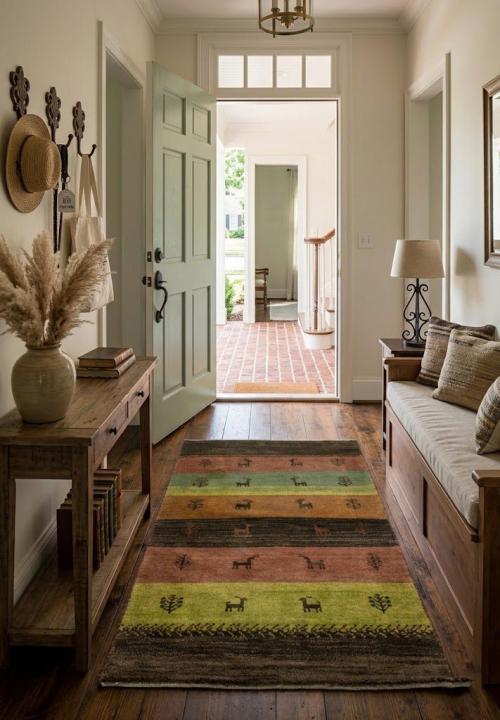 Multicolored Tribal Stripes 3X5 Gabbeh Persian Rug