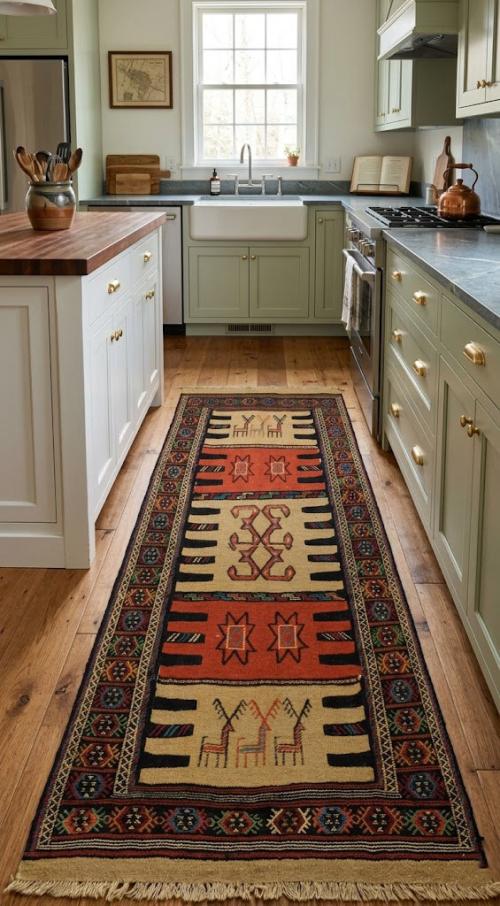 Pictorial Flat Weave 3X6 Sumak Herati Oriental Rug
