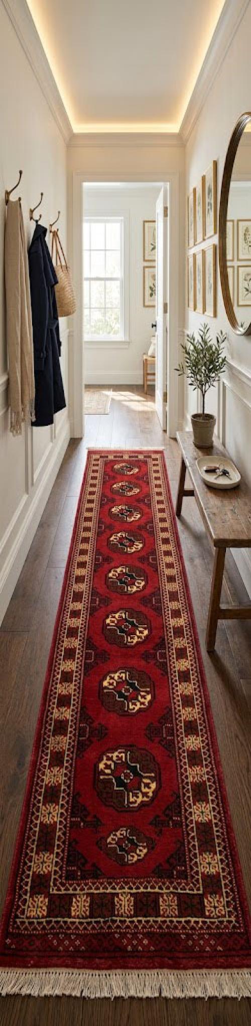 Red Tribal 2' 5" x 9' 8" Turkoman Persian Runner Rug