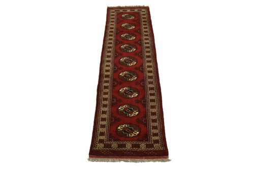 Red Tribal 2' 5" x 9' 8" Turkoman Persian Runner Rug