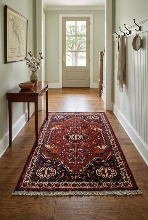 Brick Red Tribal 3'5X5 Shiraz Persian Rug