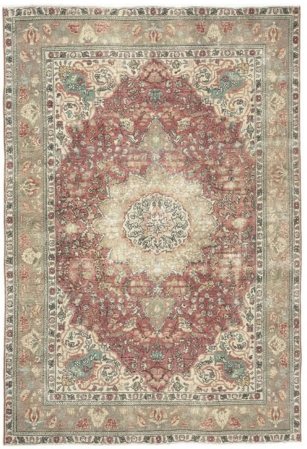 6'9x9'7 Hand Knotted Floral Traditional Wool Oriental Rug - Image 1