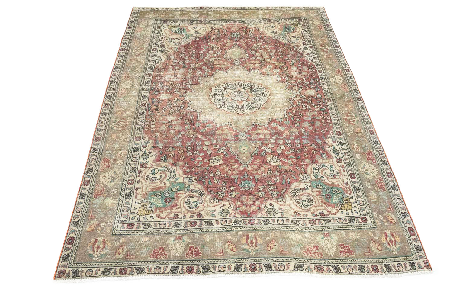 6'9x9'7 Hand Knotted Floral Traditional Wool Oriental Rug - Image 3