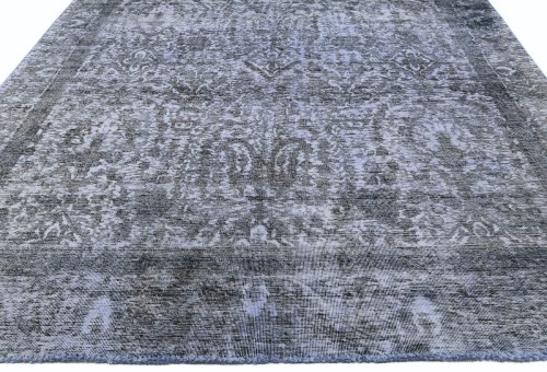 Antique Muted Gray Floral 8'2X10'5 Distressed Vintage Oriental Rug