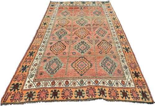Antique Muted Tribal 5X9 Distressed Vintage Oriental Runner Rug