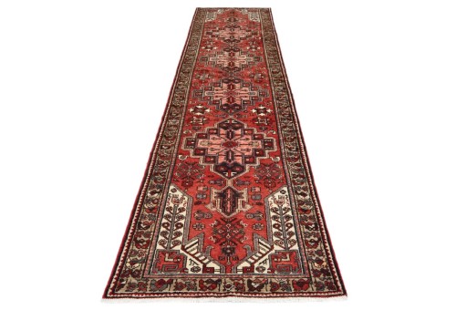 Vintage Red Tribal 3X12 Hamedan Persian Runner Rug