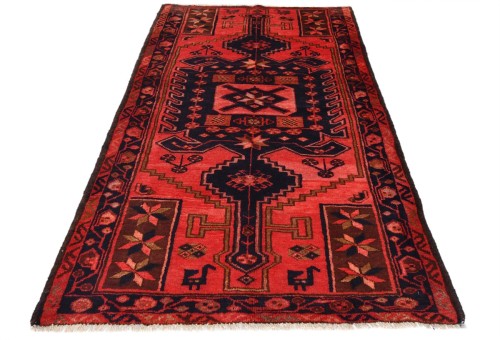 Vintage Red Tribal 4X6 Hamedan Persian Rug