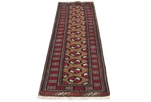 Vintage Khaki Tribal 2X6 Turkoman Persian Runner Rug
