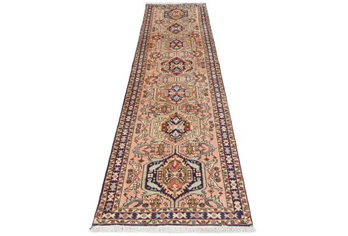 Vintage Pale Pink Tribal 2'4X9'2 Karajeh Persian Runner Rug
