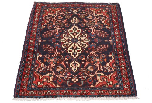 Vintage Purple-navy Traditional 2X3 Kashan Persian Rug