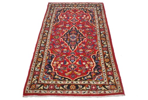 Vintage Red Traditional 2'6X4'4 Kashan Persian Rug