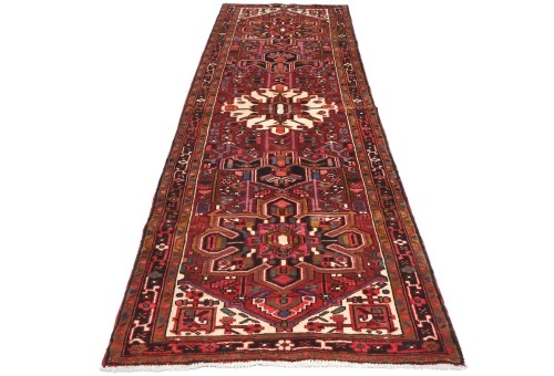 Vintage Maroon Red Tribal 3'6X11'3 Goravan Persian Runner Rug