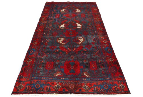 Vintage Tribal Charcoal Gray 4X8 Hamedan Persian Rug