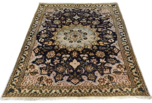 Vintage Dark Purple-navy Floral Classic 3X4 Nain Persian Rug