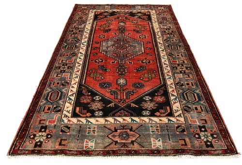 Semi Antique Red Tribal 4X7 Hamedan Persian Rug