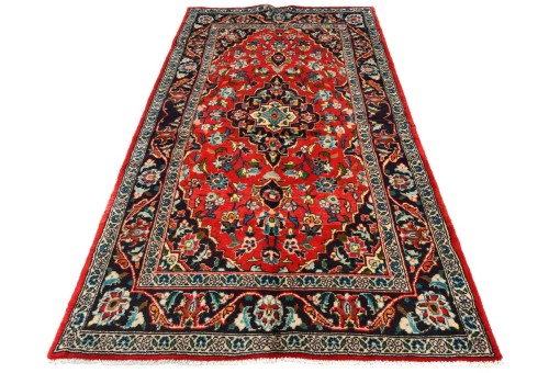 Vintage Red Traditional 3'7X7'0 Kashan Persian Rug