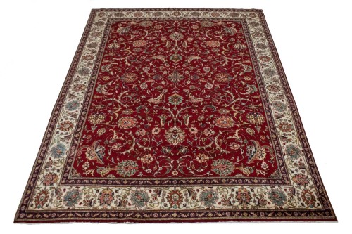 Vintage Red Traditional 10X13 Tabriz Persian Rug