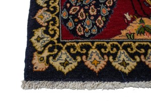 Vintage Red Pictorial 3X4 Kashan Persian Rug