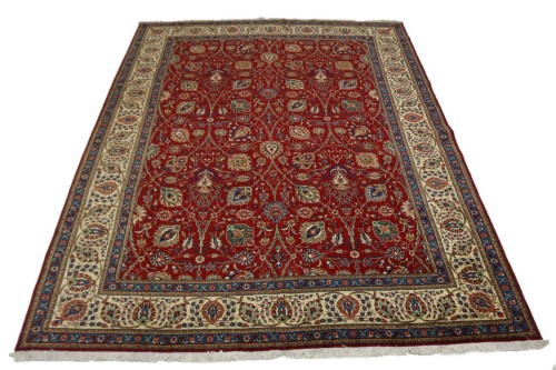 Semi Antique Red Traditional 10' x 13' Tabriz Persian Rug