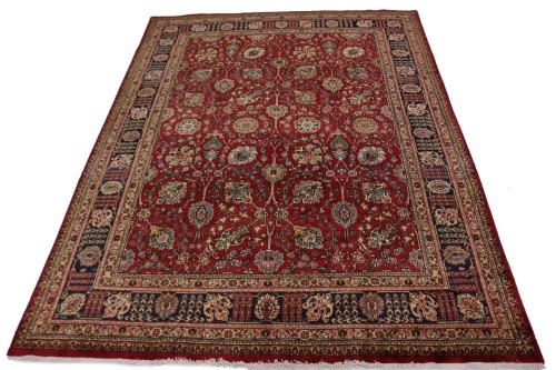 Vintage Red Classic Traditional 10' x 13' Tabriz Persian Rug