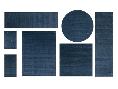 Steel Blue Pictorial Gabbeh Modern Rug in All Sizes