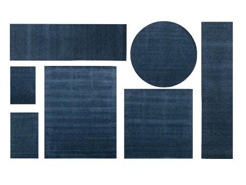 Steel Blue Solid Gabbeh Modern Rug in All Size